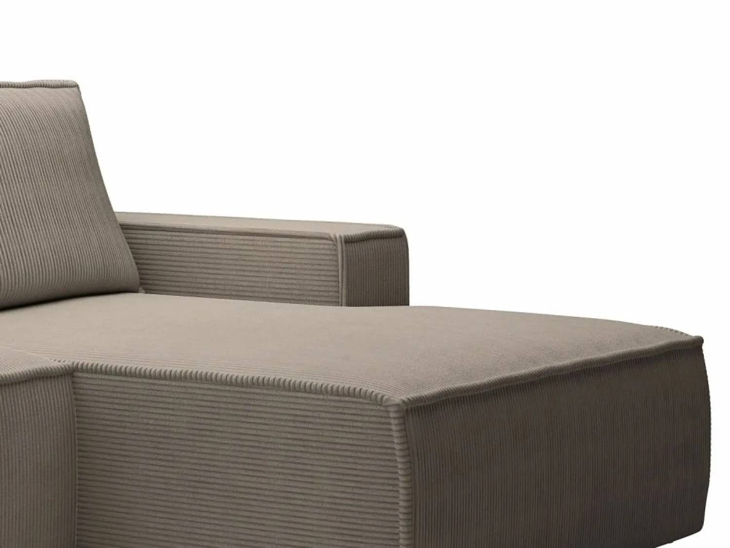 Pequeño Sofá cama rinconera derecha de pana beige AMELIA < Vente-unique Clearance