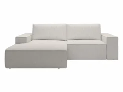 Vente-unique Todos Los Sofás|Sofá De Terciopelo | Pequeño Sofá cama rinconera izquierda de pana color AMELIA