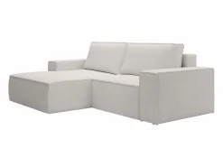 Vente-unique Todos Los Sofás|Sofá De Terciopelo | Pequeño Sofá cama rinconera izquierda de pana color AMELIA