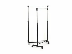 5five Burro Para Ropa | Perchero Auxiliar Doble con Barra Giratoria y Ruedas 162x168 cm