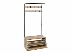 5five Armario De Entrada * Perchero Zapatero Jano Color Roble 80x175 cm Entrada Mueble Beige