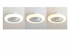 Aire Acondicionado, Ventilación * Plafón ventilador Tristán Helios Home 36W luz LED 3 velocidades + control remoto Ø53x22 cm Blanco