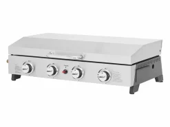 Habitat et jardin Plancha Cocina|Pequeño Electrodoméstico | Plancha de gas 4 quemadores con tapa "Fasto" - 10 kw - Gris