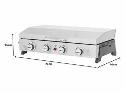 Habitat et jardin Plancha Cocina|Pequeño Electrodoméstico | Plancha de gas 4 quemadores con tapa 