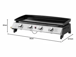 Habitat et jardin Plancha Cocina | Plancha de gas 4 quemadores 