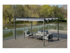 Pérgola de aluminio con techo retráctil - 3 x 4 m - Antracita < Habitat et jardin Clearance