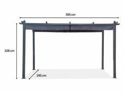 Pérgola de aluminio con techo retráctil - 3 x 4 m - Antracita < Habitat et jardin Clearance
