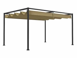 Pérgola retráctil 400L x 300B x 222H cm, estructura de acero inoxidable, lona de poliéster < DripeX