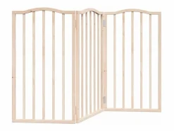 Puerta para perros plegable 3 paneles madera de álamo 150 cm < Clicnbuy Best