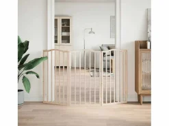 Puerta para perros plegable 3 paneles madera de álamo 150 cm < Clicnbuy Best