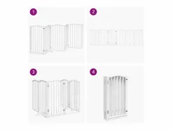 Puerta para perros plegable 3 paneles madera álamo blanca 300cm < Clicnbuy Outlet