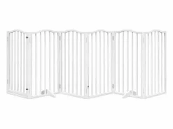 Puerta para perros plegable 3 paneles madera álamo blanca 300cm < Clicnbuy Outlet