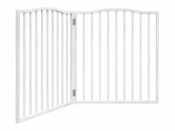 Puerta para perros plegable 4 paneles madera álamo blanca 320cm < Clicnbuy Best