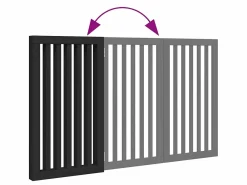 Puerta para perros plegable 3 paneles madera álamo negra 150 cm < Clicnbuy Sale
