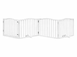Puerta para perros plegable 4 paneles madera álamo blanca 320cm < Clicnbuy Outlet