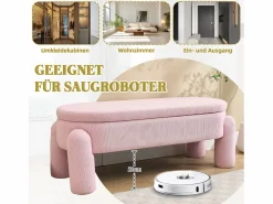 Puf banco de cama con arcón de almacenamiento en terciopelo, estilo contemporáneo y multifuncional para dormitorio y salón < Outlet