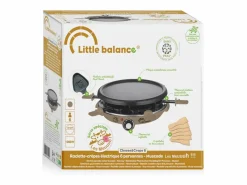 Raclette multifunción Meuuuh para 6 personas 1200W taupe con crepera y 6 sartenes < Little Balance Online