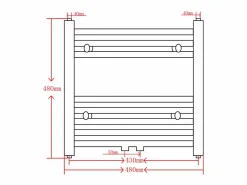 vidaxl Toallero Eléctrico | Radiador toallero de baño curvo 480x480 mm