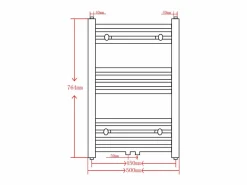 vidaxl Toallero Eléctrico | Radiador toallero de baño curvo 500 x 764 mm