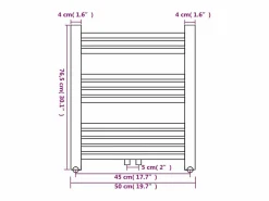 vidaxl Toallero Eléctrico * Radiador toallero de baño recto 500 x 764 mm Blanco