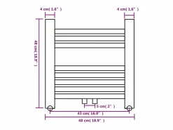 vidaxl Toallero Eléctrico * Radiador toallero de baño recto 480x480 mm Blanco