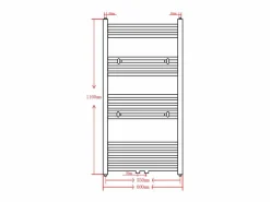 vidaxl Toallero Eléctrico * Radiador toallero de baño recto 600 x 764 mm Negro