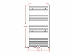 vidaxl Toallero Eléctrico * Radiador toallero de baño recto 600 x 1160 mm Negro