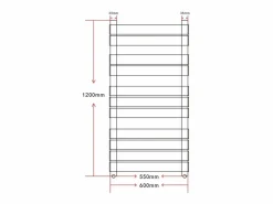 vidaxl Toallero Eléctrico | Radiador toallero de baño recto 600 x 1200 mm