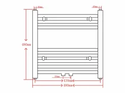 vidaxl Toallero Eléctrico | Radiador toallero de baño recto 480x480 mm