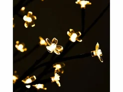 vidaxl Iluminación Exterior * Árbol LED con flor de cerezo 672 LED blanco cálido 400 cm Negro