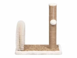 Clicnbuy Juego De Animales * Árbol para gatos con cepillo de aseo y poste rascador Marru00f3n