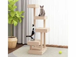 Árbol para gatos madera maciza de pino 45,5x49x103 cm < Clicnbuy Clearance