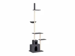 Clicnbuy Juego De Animales * Árbol rascador gatos suelo a techo oscuro 250,5-276,5 cm Gris