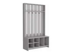 TuHome Perchero | Recibidor tulcan en melamina con 8 estantes y 4 ganchos para colgar ropa , , 172.6 cm X 96.8 cm X 39.3 cm