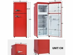 DripeX Electrodomésticos De Frío | Refrigerador 28L+64L, -27°C~13°C, 116 kWh/año, 45dB, eficiencia energética D, , 41x45.5x105.5cm