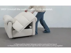DripeX Sillón Escandinavo * Relájate sillón de terciopelo eléctrico de teddy, silla de ocio ajustable con USB, anti -estatal con reposapiés - 96x97x104cm Beige