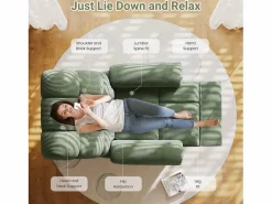 DripeX Sillón Escandinavo * Relájate sillón de terciopelo eléctrico de sillón, silla de ocio ajustable con USB, respaldo ajustable, antiestático con reposapiés - 96x97x104cm Verde