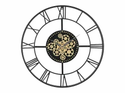 INSIDEART Reloj De Pared | Reloj de pared industrial - D. 80 cm - metal - Negro y dorado - KARIAL