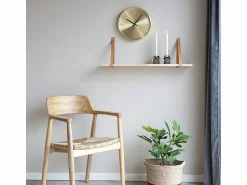 House Nordic Reloj De Pared * Reloj redondo de pared dorada en aluminio Ø 30 cm Dorado