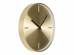 House Nordic Reloj De Pared * Reloj redondo de pared dorada en aluminio Ø 30 cm Dorado