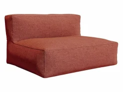 Salón de jardín de tela 4 plazas: 1 sofá, 1 Chaise longue y un puf - Terracotta - NOUMARA de < MYLIA Best