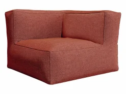 Salón de jardín de tela - 1 sillón 1 ángulo 1 chaise longue 1 puf NOUMARA < MYLIA Online