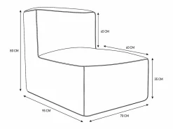 Salón de jardín de tela - 1 sillón 1 ángulo 1 chaise longue 1 puf NOUMARA < MYLIA Online