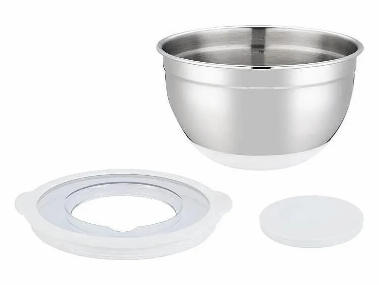 Arthur Martin Presentación Y Servicio|Vajilla * Set de 3 ensaladeras de acero inoxidable 16-24 cm con tapas herméticas y base antideslizante de silicona Multicolor