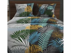 Soleil d'ocre Ropa De Cama|Juego De Sábanas | Set funda nórdica de algodón 57 hilos 260x240 cm JUNGLE blue