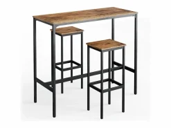 Vicco Mueble Bar * Set de mesa de bar madera antigua 120x50x105 fyrk Marru00f3n