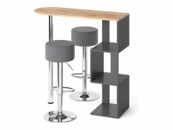 Vicco Mueble Bar | Set de mesa de bar roble dorado 113x39.8x111.8 vincent