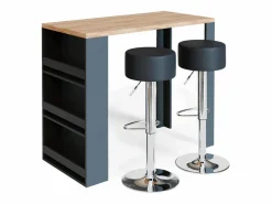 Vicco Mueble Bar | Set de mesa de bar roble 57x117x106