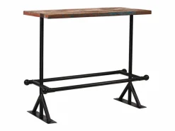 vidaxl Mesa Alta * Set de muebles de bar 5 pzas madera maciza reciclada Multicolor