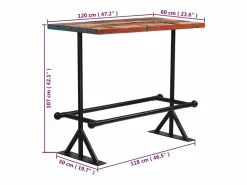 vidaxl Mesa Alta * Set de muebles de bar 5 pzas madera maciza reciclada Multicolor